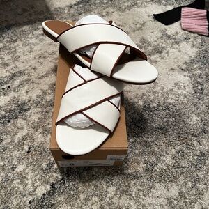 NWT Women's White Slide Sandals